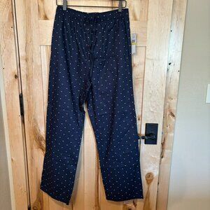 NWT Men's Tommy Hilfiger Sleep Bottoms M 100% Cotton Blue Logo $42